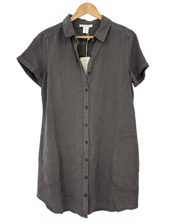 Lucky Brand Dresses & Skirts - Lucky Brand NWT Vintage Look Linen Blend Shirt Dress in Taupe Size Large